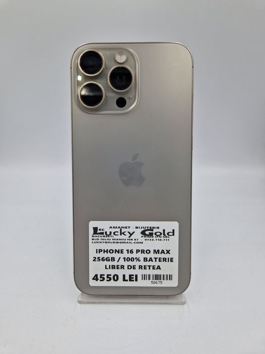 Iphone 16 Pro Max 256GB / 100% Baterie Garantie #50675
