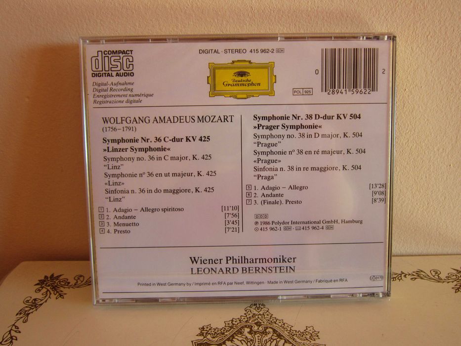 cadou deosebit Leonard Bernstein cd Mozart‎ 1986 Linzer+Prager(sigilat