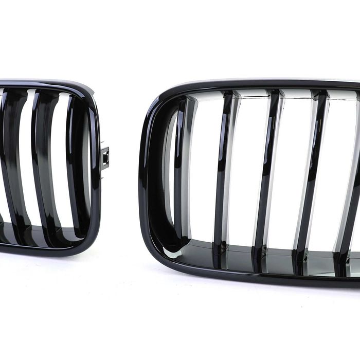 Grile Bara Fata Nari Simple BMW X3 X4 F25 F26 Facelift LCI, Negru Luci