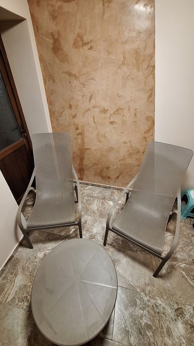 Комплект 2 градински стола и масичка (Net Lounge chair)