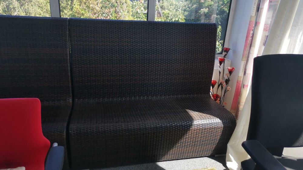 banca gradina terasa ratan sintetic impletit