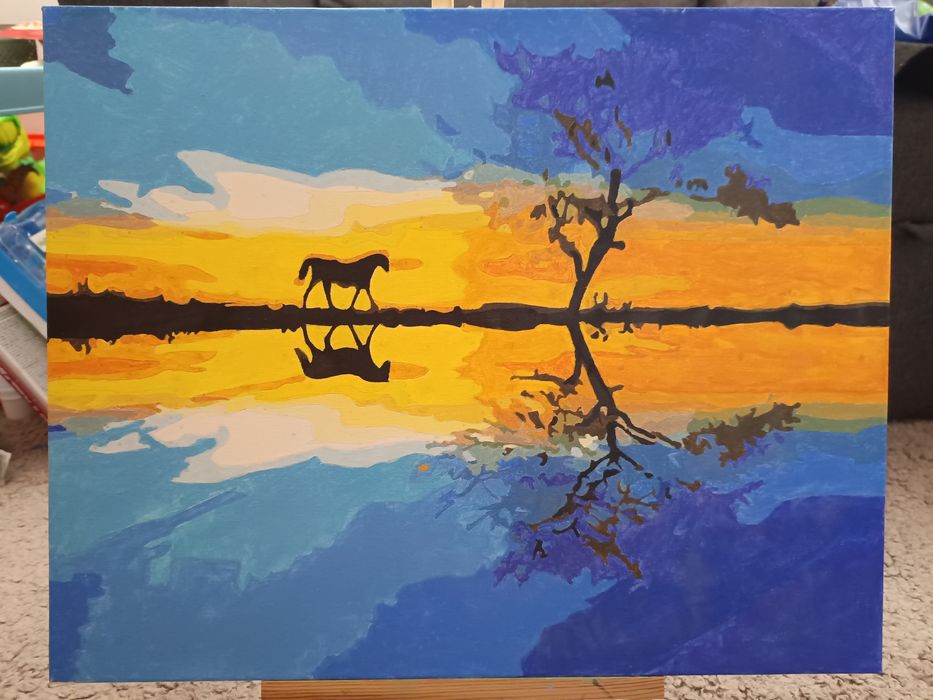 Tablou pe numere pictat manual