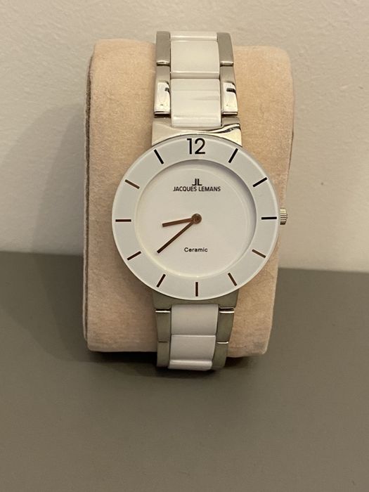 Ceas nou de dama Jacques Lemans 42-3, alb - argintiu