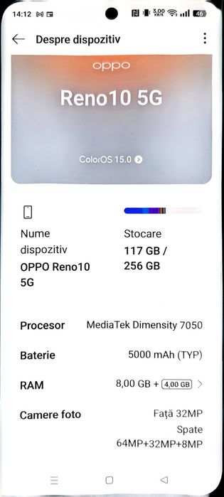 Vând telefon Oppo Reno 10 5G