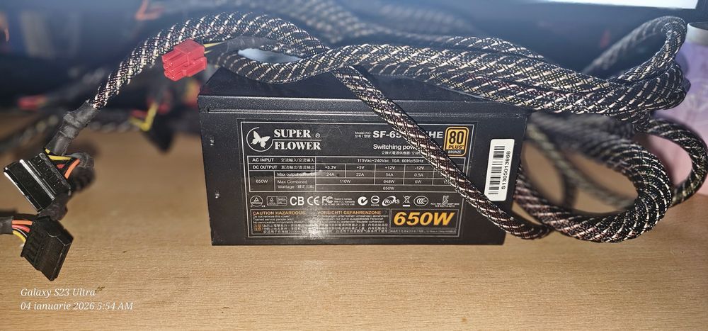 Sursa pc 650w+80  cu led