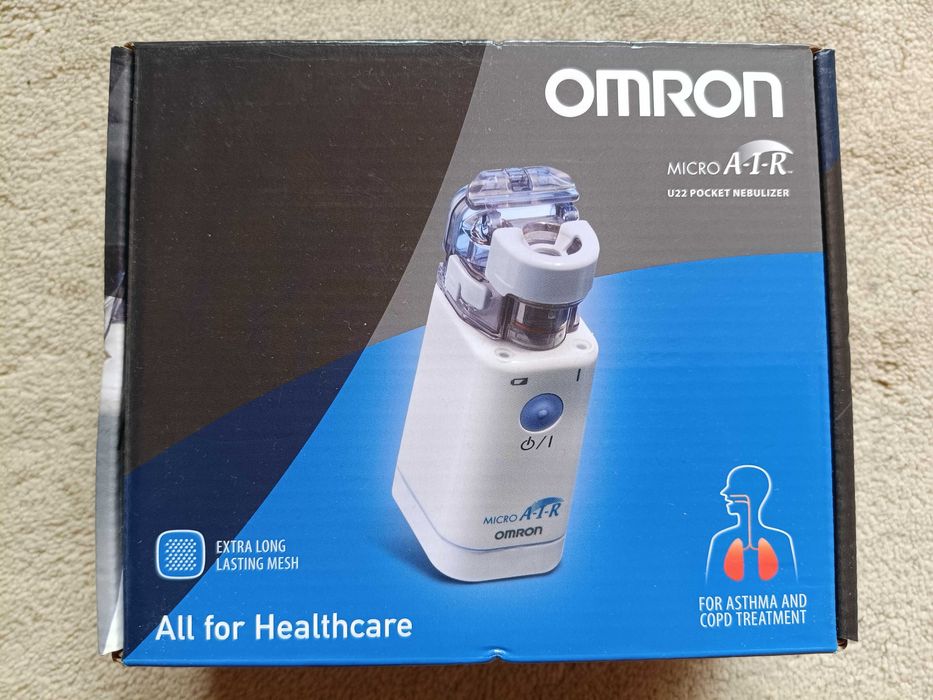 OMRON MicroAIR NE-U22 - Nebulizator / Inhalator Aerosoli, Ultrasonic, Silențios, Portabil de buzunar, MADE in JAPAN - NOU / SIGILAT