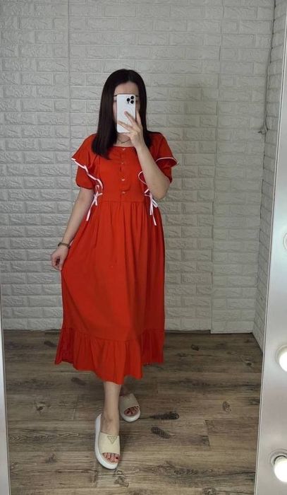 Платье лён жатка 46-48 размер