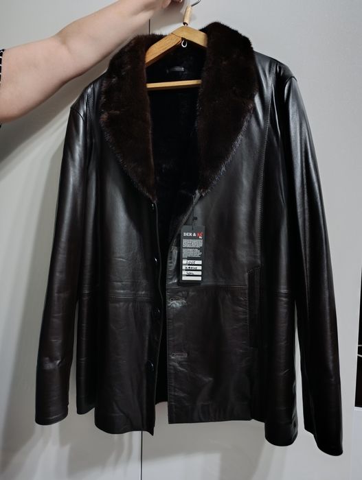 Дублёнка натуралка кожа/норка