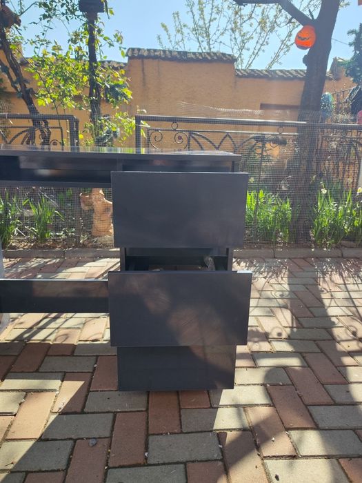 vidaXL Birou, negru, 90x45x76 cm, lemn prelucrat