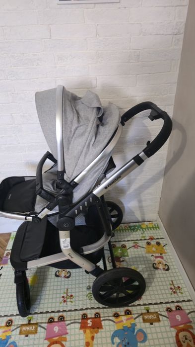 Комбинирана бебешка количка 3 в 1 KikkaBoo - Irene, Light Grey