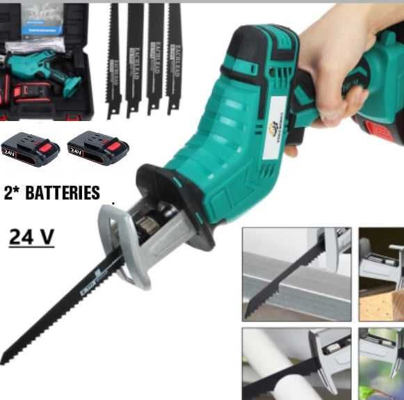 Fierăstrău Tip Sabie, Soricel Fără Fir Pentru Taiat, cu 2 Acumulatori