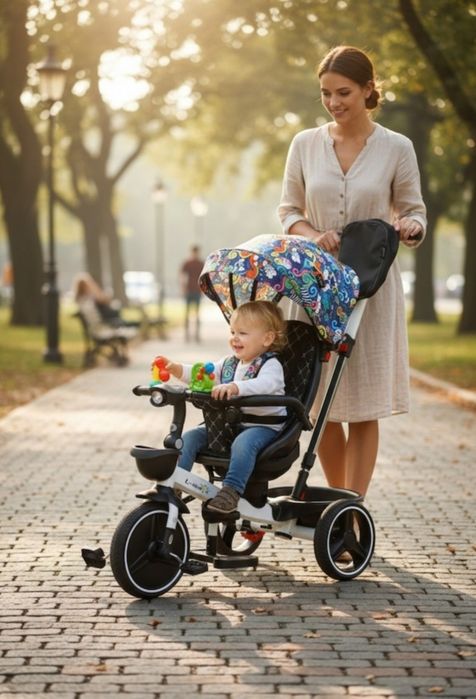 Tricicleta Multifunctionala pentru Copii, Scaun Reversibil, Multicolor