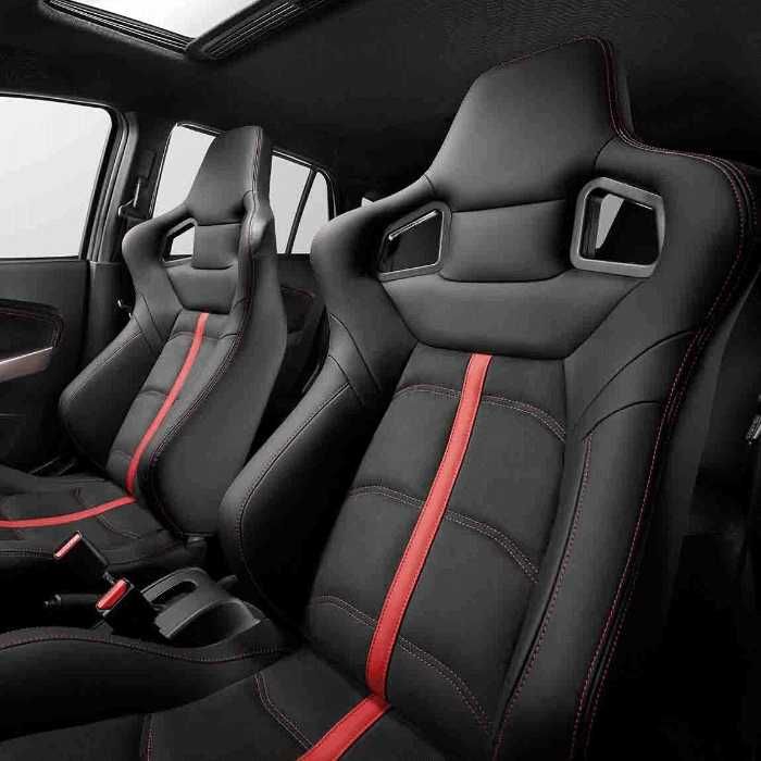 Автомобилни спортни седалки 9012 черно/червено за кола МПС спортен интериор тунинг