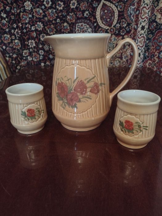 Винтаж- комплект СССР (кувшин + 2 бокала)