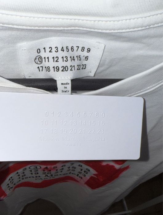 Мъжки Тениски Maison Margiela Black & White T-shirt Number & Red Heart