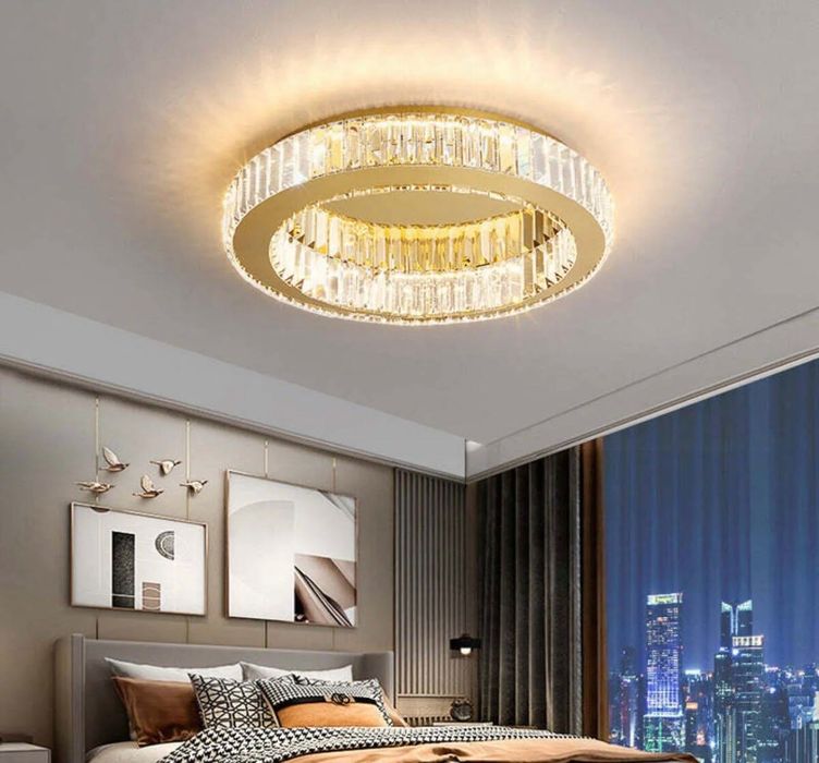 Candelabru LED modern cu cristal și telecomandă – Alessandro Design VERTUS