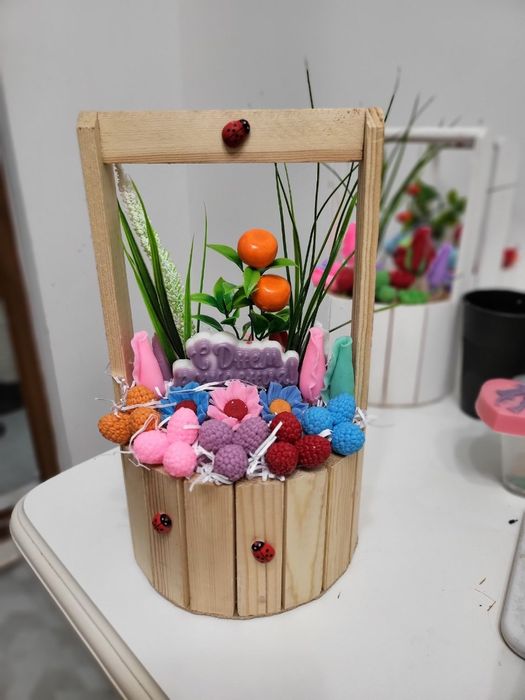 Подарочная корзина мыла на день рождения