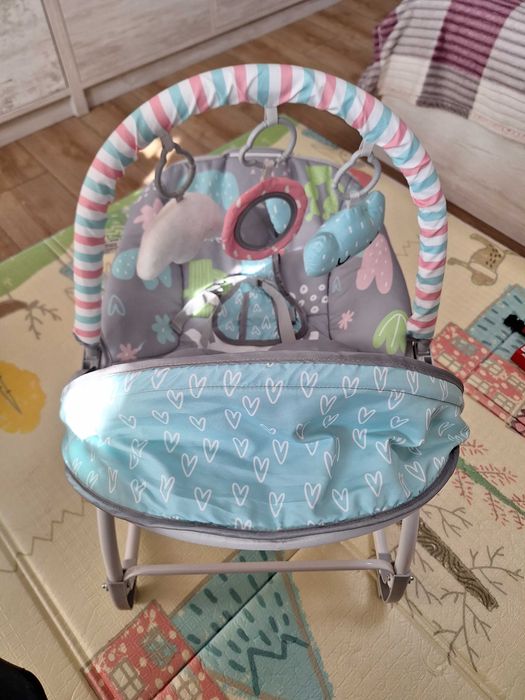 Шезлонг бебе Moni Llama сив