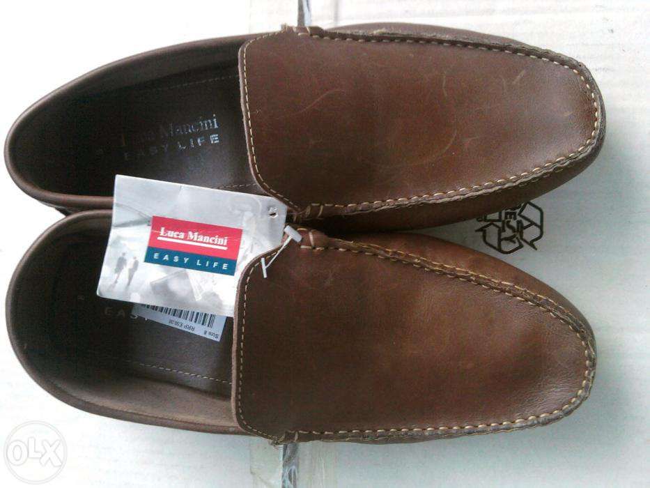 Pantofi opinci barbati noi Luca Mancini piele 46 cu 25