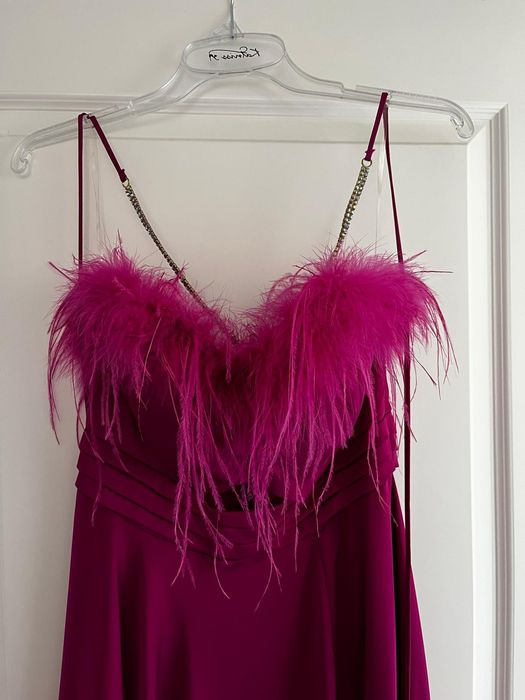 Rochie eleganta lunga,culoare roz magenta