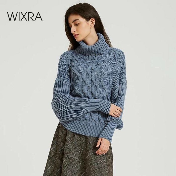 Свитер водолазка крупной вязки на скидке!