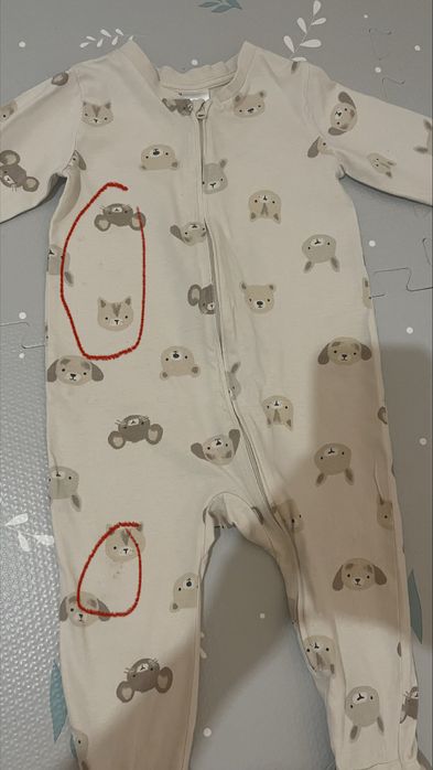 2 salopete pijama H&M mar.  80cu fermoar si botosei