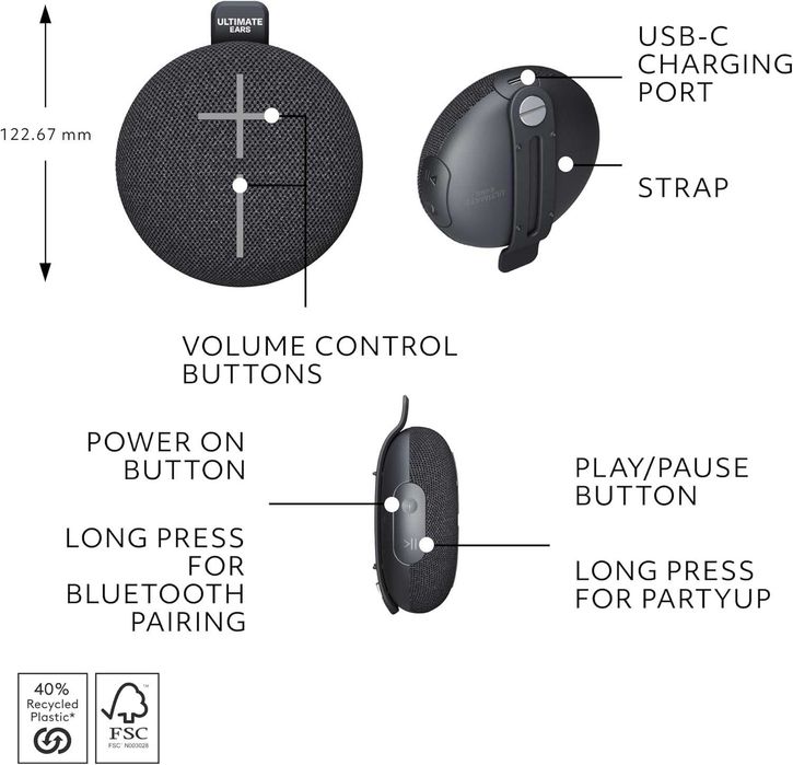 UE MINIROLL безжична Bluetooth тонколонка