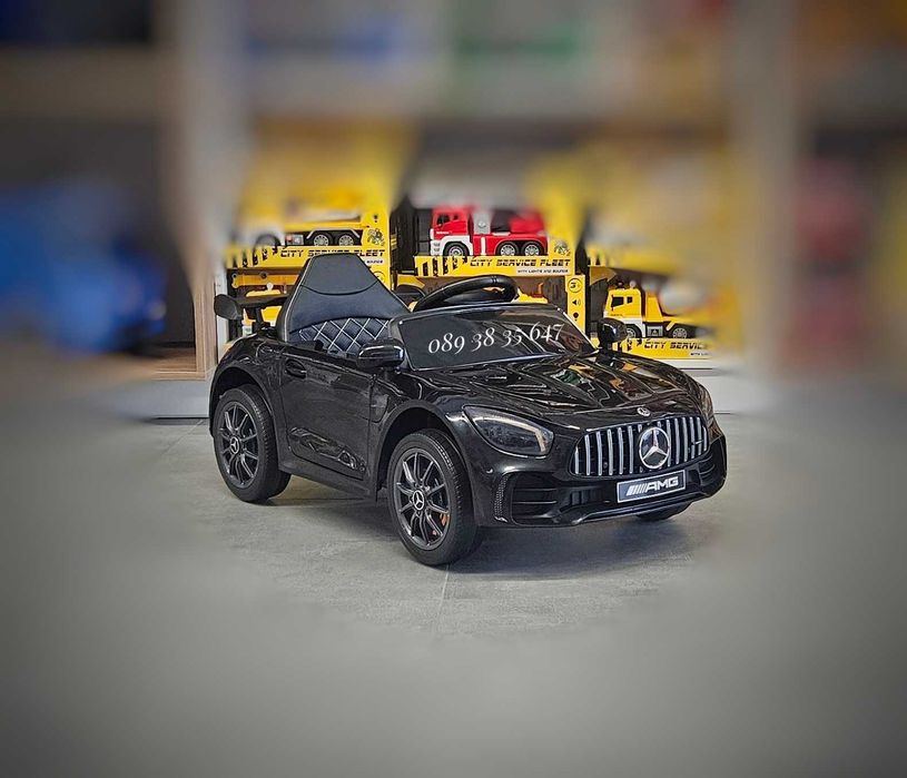 ТОП ЦЕНА!НОВО!Акумулаторна кола Mercedes GTR с МЕКИ ГУМИ,12V батерия,кожена седалка,дистанционно управление