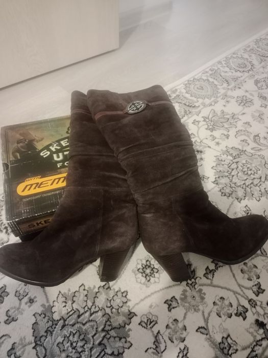 Сапоги кожа мех зима