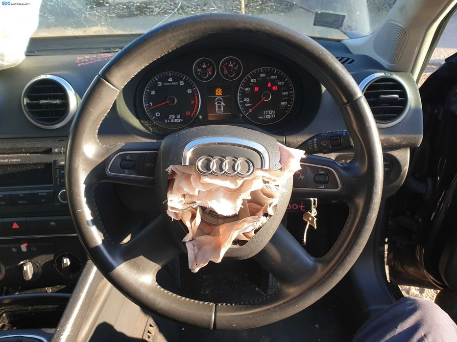 Volan Piele 4 Spite cu Comenzi FARA Airbag Audi A3 8P FL Facelift 2008 - 2013 [K2060]