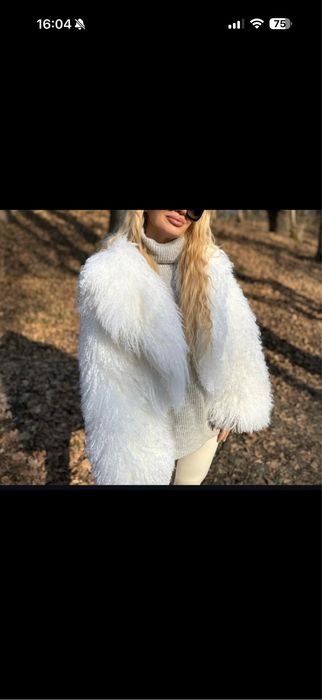 Blana din Miel tibetan / oaie mongoleza / palton capa Nissa