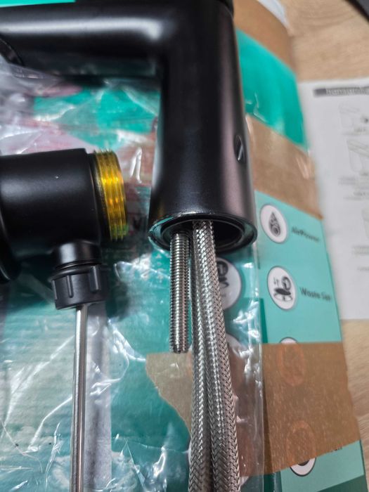 Baterie lavoar Hansgrohe, Talis E 110, fără ventil, negru mat