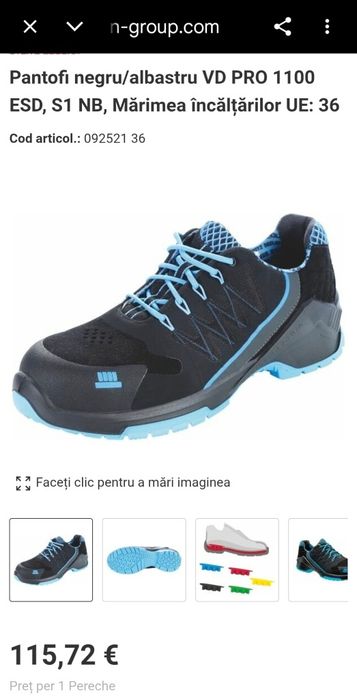 Pantofi Steitz Secura VD PRO 1100 S1 ESD gen UVEX marimea 44