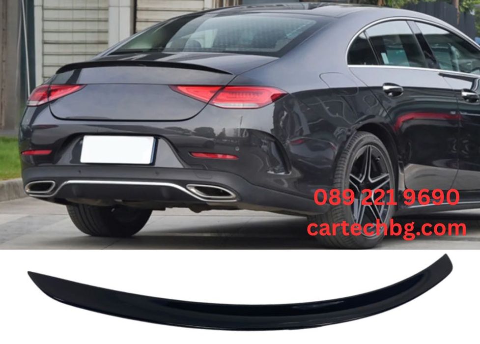 Лип Спойлер за Багажник Mercedes CLS C257 (2018+) – Черен Гланц