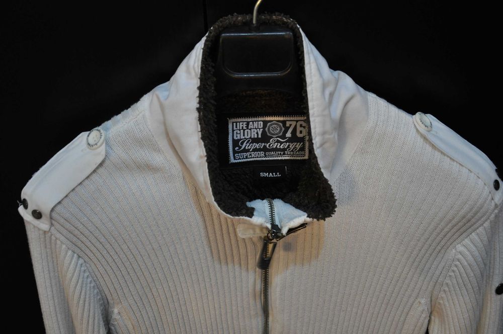 Geaca primavara S barbati, bluza tricotata cu fermoar