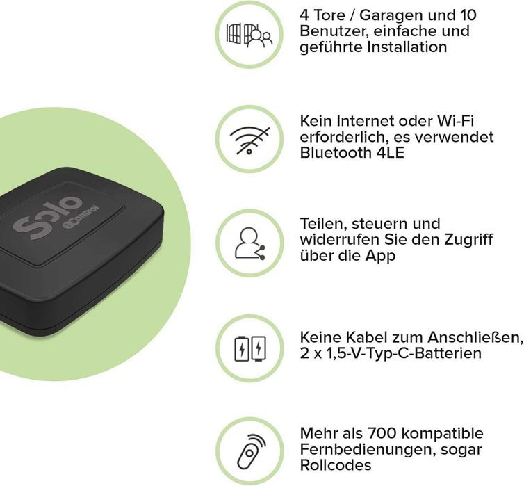 Deschizător de poartă wireless Bluetooth 1Control 2ª GEN, ușă de garaj