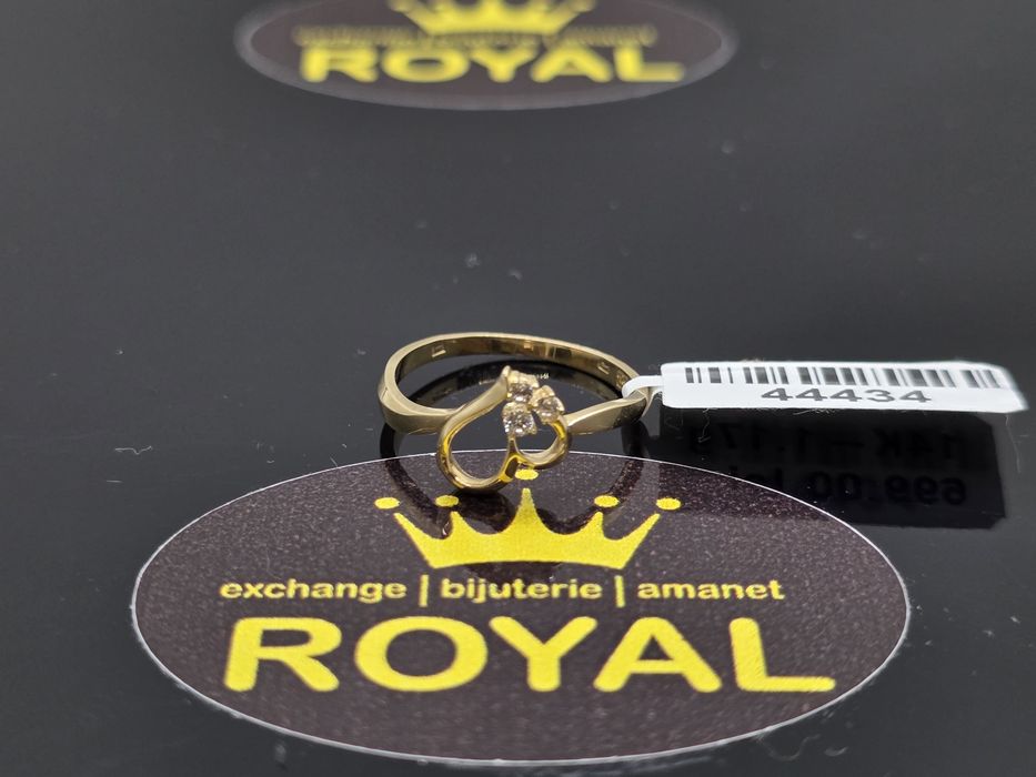 Bijuteria Royal: Inel cu inima aur 14k/1.17 gr