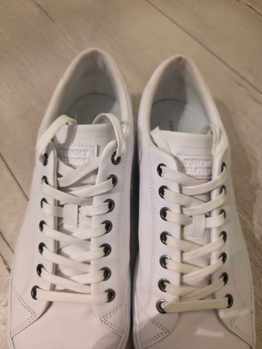 Pantofi sport Tommy Hilfiger low-cut de piele, Alb, 44