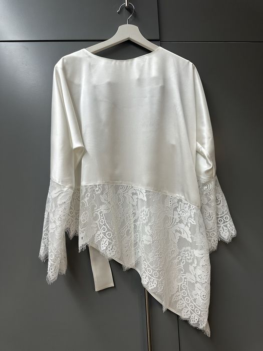 Camasa din matase naturala si dantela chantilly noua S-M zara nissa