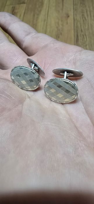 Butoni argint vechi aurit