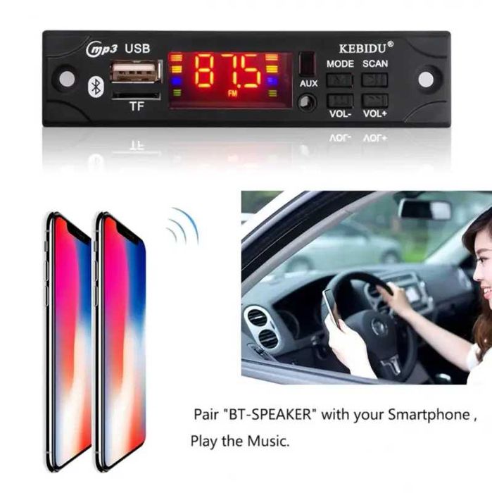 Modul mp3 cu slot pentru sd card usb radio bluetooth telecomanda 12V
