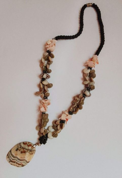 Колье бусы змеевик уральский лазурит