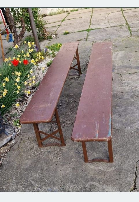 Set de două bănci curte terasa gradina xxl lungi solide aduse din Germania