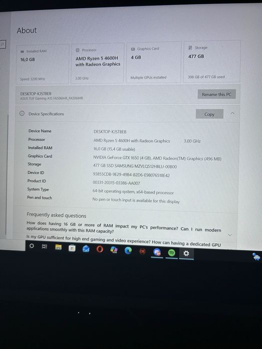 Laptop Asus TUF Gaming A15