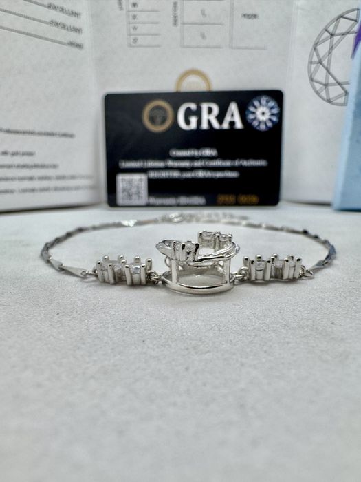 Сребърна гривна с мойсанит (Диамант) 0.5 карата