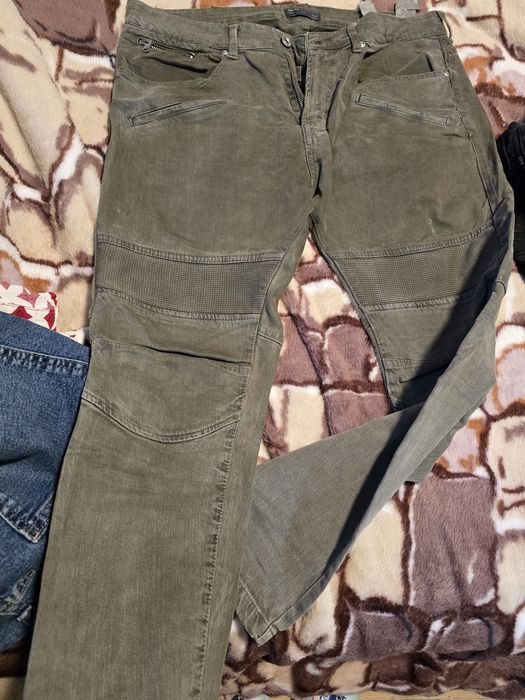 Pantaloni barbati biker kaki olive slim
