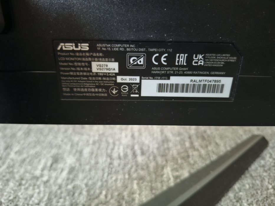 Monitor Gaming ASUS TUF 27" VG279Q1A IPS 165Hz – aproape nou