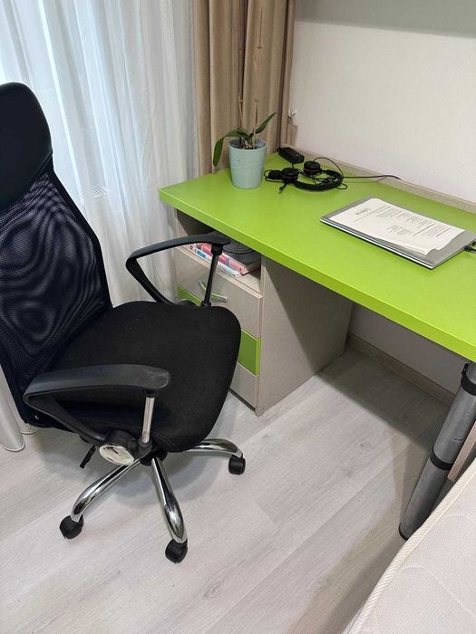 Birou de culoare verde cu gri