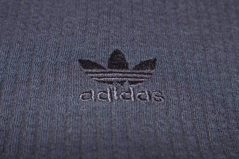 Adidas оригинална поло блуза черна рипсена материя кроп топ S