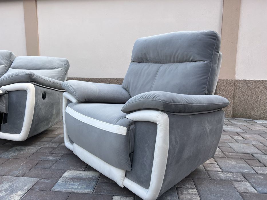 Set Canapea ~ Canapele 2 - 1 - 1 Catifea cu Recliner electric NOU